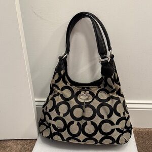 Coach Madison Maggie optic op art shoulder hobo bag purse 2013 hangtag